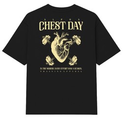 Camiseta Oversized Chest Day Preto