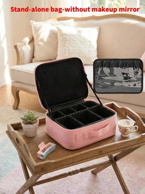Necessaire Perfeita Para Viagem Com Espelho e Iluminação
