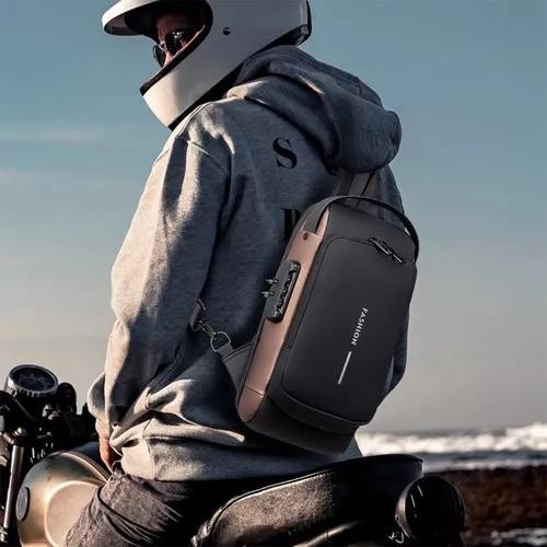 Mochila masculina com cadeado à prova d\'água anti-roubo
