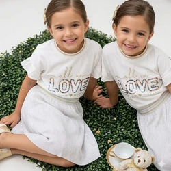 CONJUNTO LOVE PETIT CHERIE BLUSA PAETÊ E SAIA PLISSADA - 17222