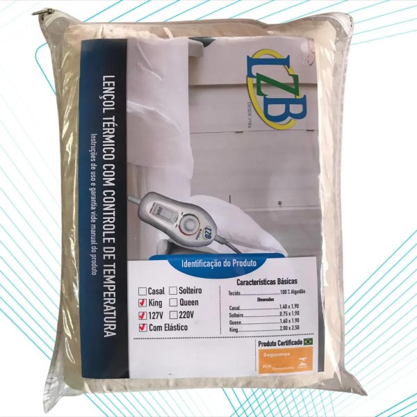 Lençol Térmico Luxo 100% Algodão com Controle de Temperatura
