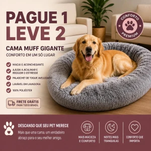 [Compre 1 e Leve 2] Cama Muff Para Cães e Gatos