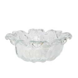 Vaso De Murano Cristal Transparente Com Orquídeas