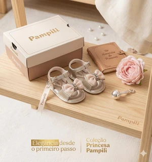 SANDALIA BABY PAMPILI CAMOMILA DOURADO 260100 