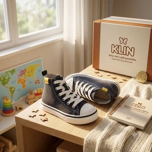 TENIS INFANTIL CANO MEDIO  FREESTYLE PRETO KLIN 260030