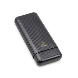 Porta 3 Charutos em Couro Cohiba - Fibra de Carbono