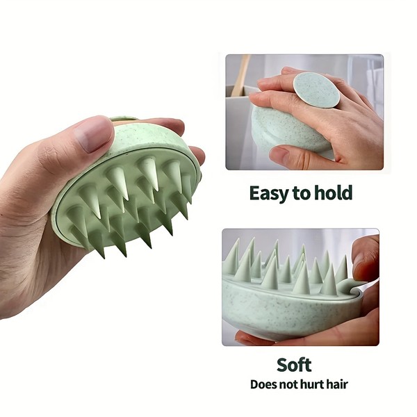 Escova de shampoo de silicone, escova de massagem corporal, banho, chuveiro, salão de cabeleireiro, ferramenta de massagem do couro cabeludo, pente de lavagem de cabelo, 1 peça