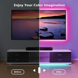 USB Bluetooth LED Strip Light, luzes RGB, lâmpada flexível, fita, auto-adesivo, TV, diodo de mesa, 5050 SMD, 5V
