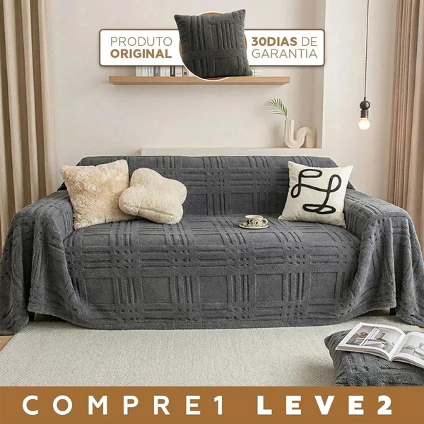 [Leve 2 Pague 1] Capa de Sofá Bella em 100% Algodão Premium (Sala Renovada com Charme!) +BRINDE: 2 Almofadas