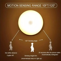 Sensor de Movimento Luz Noturna Sem Fio, Lâmpada Detector LED, Quarto, Escada, Armário, Decoração do quarto, 1Pc