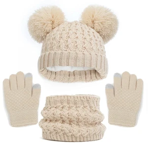 Kit Touca Luvas Cachecol  de Inverno Infantil