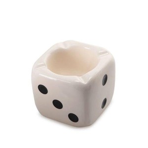 Cinzeiro para Cigarro de Cerâmica - Dado Branco Mod.2