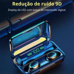 Fone De Ouvido F9 Sem Fio Bluetooth Com Visor LED Tela Smart Interativa TWS Estéreo Ideal Para Todo Tipo de Eventos