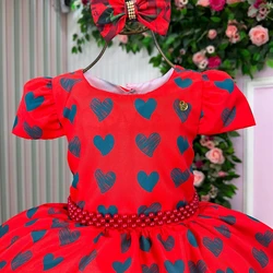 Vestido Temático - Floral Com Corações  