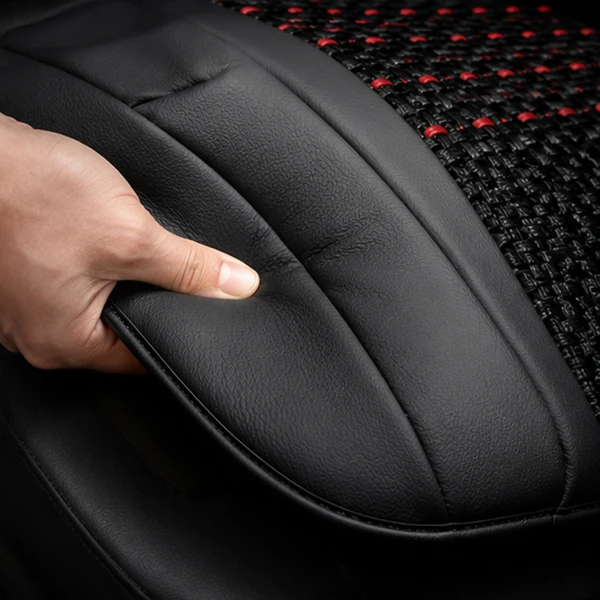 Kit Completo de Capas para Banco de Carro Acelon em Couro Legítimo Universal 5 Lugares Com Airbag + Tapetes e Capa de Volante