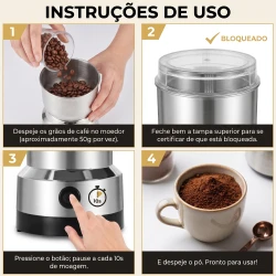 Moedor de Café Elétrico Multifuncional em Aço Inox UltraGrind