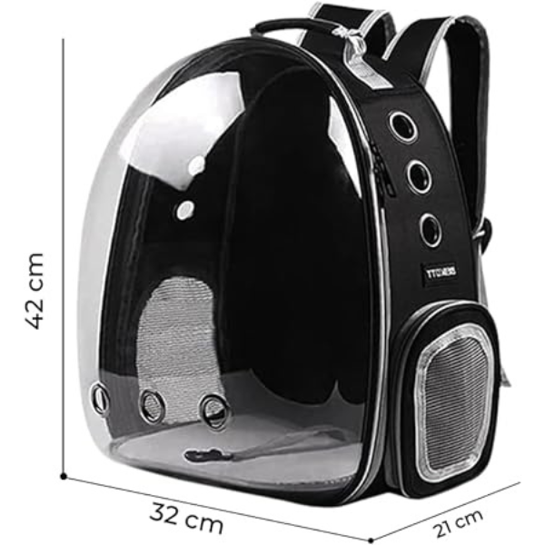 Mochila Pet Para Transporte De Cães E Gatos Visão Panorâmica