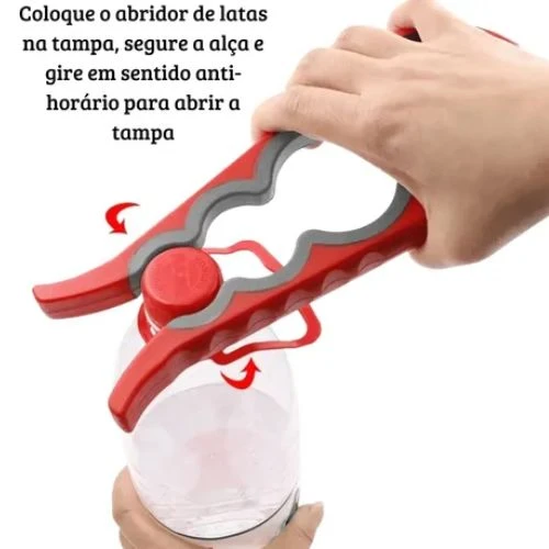 Abridor de Tampas Multifuncional em Silicone para Potes e Garrafas