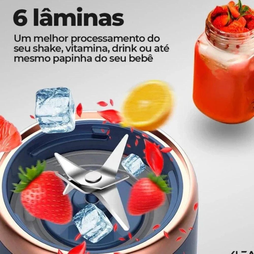 Mini Liquidificador Portátil prático e fácil de usar  - 400ml com 6 Lâminas 19% OFF — foto 10