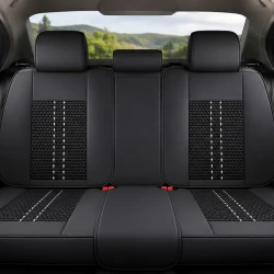Kit Completo de Capas para Banco de Carro Acelon em Couro Legítimo Universal 5 Lugares Com Airbag + Tapetes e Capa de Volante
