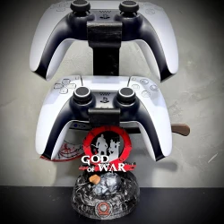 Suporte Premium Duplo Para Controle Ps5/ Ps4 e Xbox God of War de luxo pintado a mão + CHAVEIRO DE BRINDE Pronta Entrega