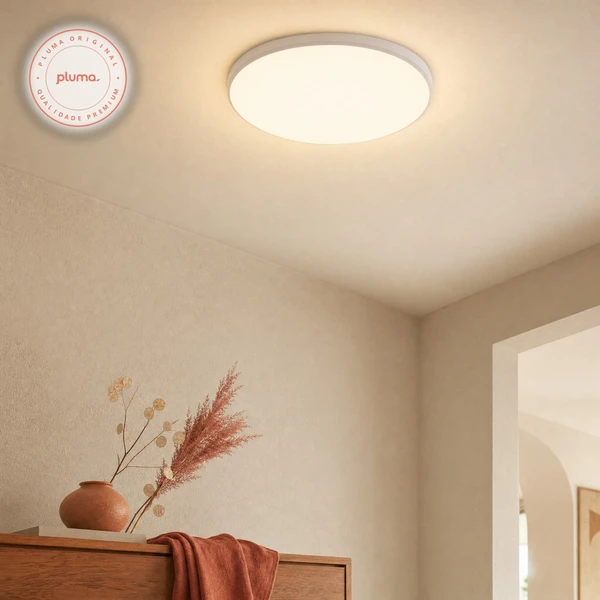 Luminária de Teto Sobrepor LED Branco com Design Minimalista