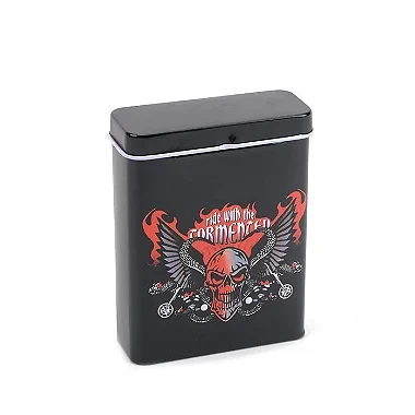 Cigarreira de Metal - Caveira Asas