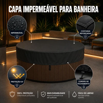 Capa Impermeável para Hidromassagem Banheira ou Spa Redonda