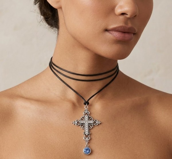 CORDÃO CRUZ STRASS