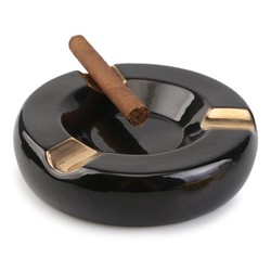 Cinzeiro de Ceramica para 3 Charutos Motier - Preto