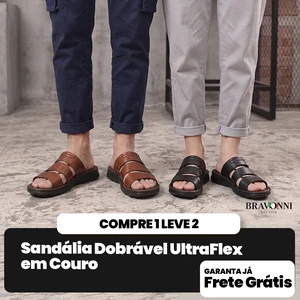 [COMPRE 1 LEVE 2] Sandália Dobrável UltraFlex em Couro