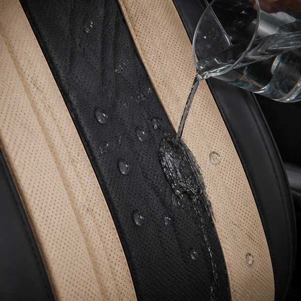 Kit Completo de Capas para Banco de Carro Avalon em Couro Legítimo Universal 5 Lugares Com Airbag + Tapetes e Capa de Volante