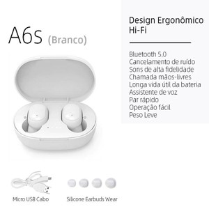 E7S TWS HiFi Fone De Ouvido Bluetooth 5.0 Sem Fio Com Cancelamento De Ruído Display LED A6s E6s