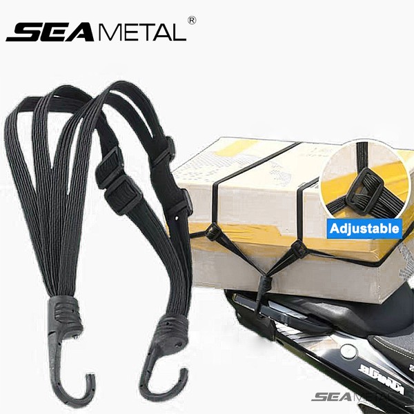 Seametal tiras de capacete para banco traseiro de motocicleta, corda elástica para capacete de motocicleta, ajuste de alça fixa, corda de mercadorias, 60cm/90cm
