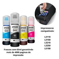 Refil de Tinta Epson T544 Amarelo - T544420-AL