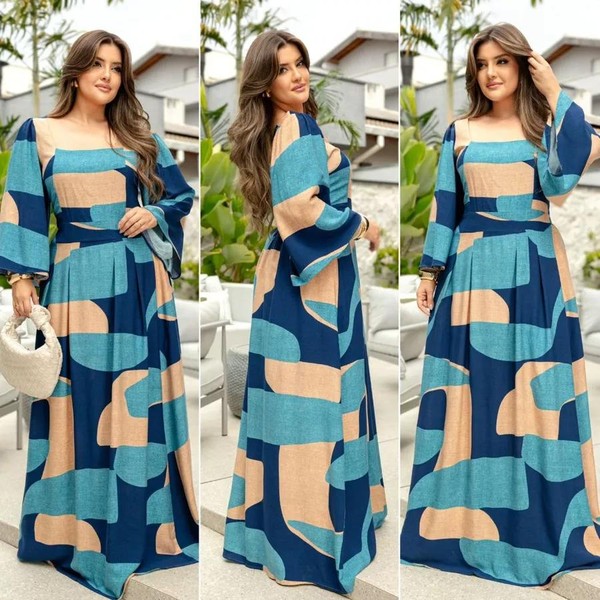 Vestido longo estampado ipanema 