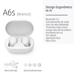 E7S TWS HiFi Fone De Ouvido Bluetooth 5.0 Sem Fio Com Cancelamento De Ruído Display LED A6s E6s