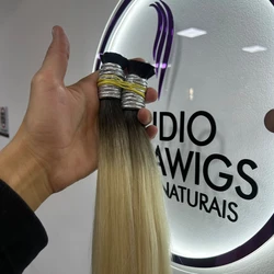 Cabelo Vietnamita Loiro Raiz Escura 65cm - 100gr
