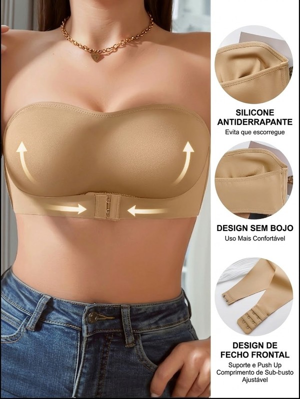 Sutiã Tomara que Caia Push Up Antiderrapante