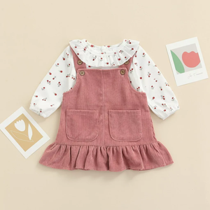 Conjunto Jardineira Salopete Babado Verão