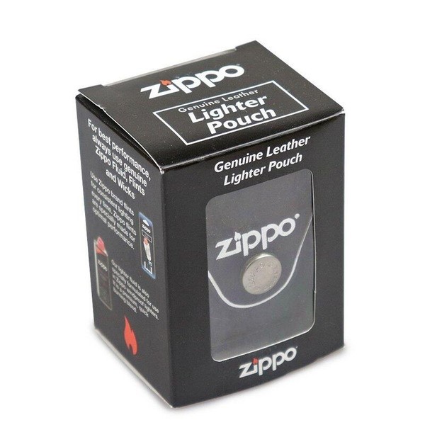 Porta Isqueiro Zippo em Couro - Preto