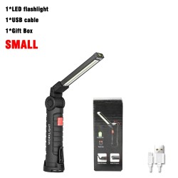 1pc cob led luz de trabalho regulável usb recarregável lanterna led lâmpada inspeção com ímã & gancho 14500/18650 bateria tocha luz