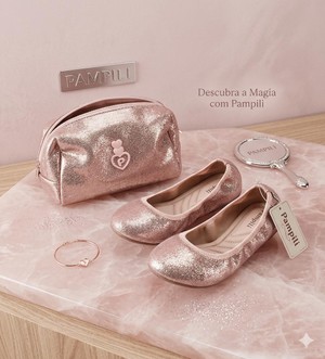 SAPATILHA SUPER FOFURA ROSA NOVO COM ESTOJO PAMPILI - 295286