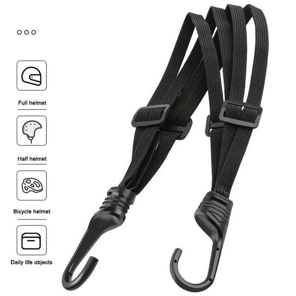 Seametal tiras de capacete para banco traseiro de motocicleta, corda elástica para capacete de motocicleta, ajuste de alça fixa, corda de mercadorias, 60cm/90cm