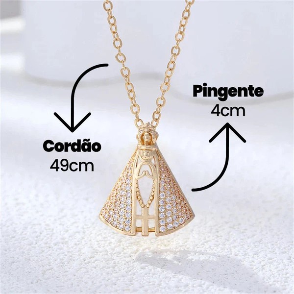 (COMPRE 1 LEVE 2) Colar Nossa Senhora Aparecida - Dupla Face