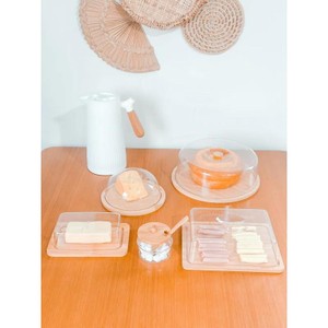 Kit Garrafa Térmica+Boleira+Queijeira+Porta Frios+Manteigueira+Açucareiro Bambu