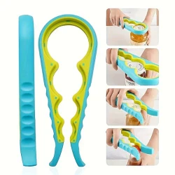 Abridor de Tampas Multifuncional em Silicone para Potes e Garrafas