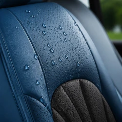 Kit Completo de Capas para Banco de Carro Aureon em Couro Legítimo Universal 5 Lugares Com Airbag + Tapetes e Capa de Volante
