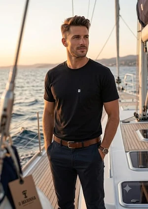 CAMISETA EM MEIA MALHA ONDA MARINHO ADULTO O1098
