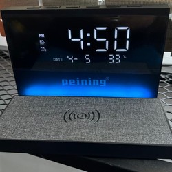 Carregador Indução + Relógio Despertador com mostrador
